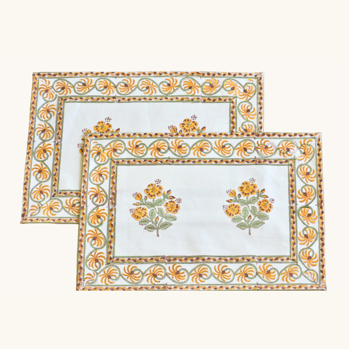 Autumn Sunflower - Canvas Cotton Placemats (Set of 4)