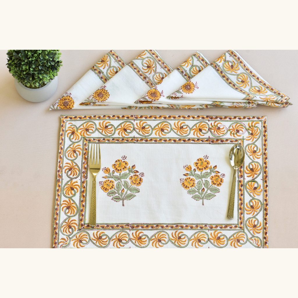 Autumn Sunflower - Canvas Cotton Placemats (Set of 4)