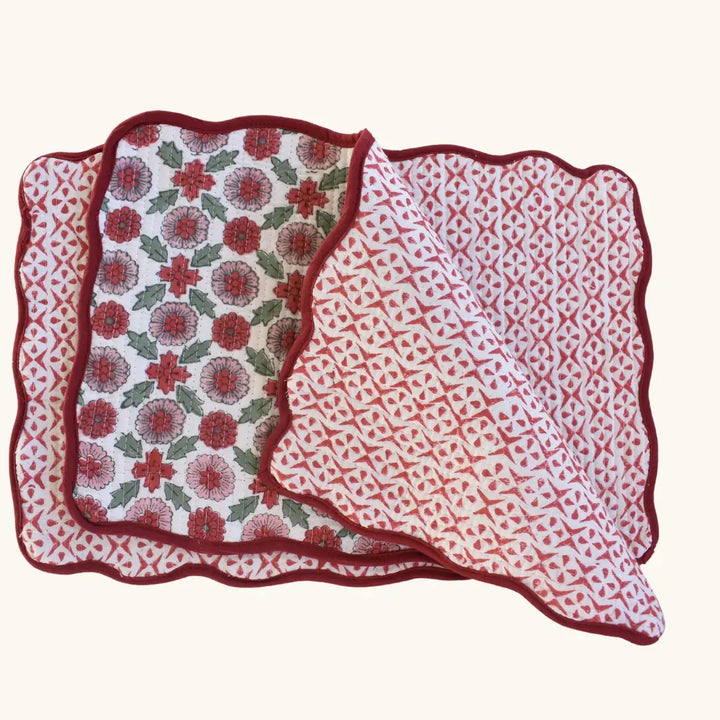 Berry Bloom - Quilted Cotton Placemats (Set of 4)