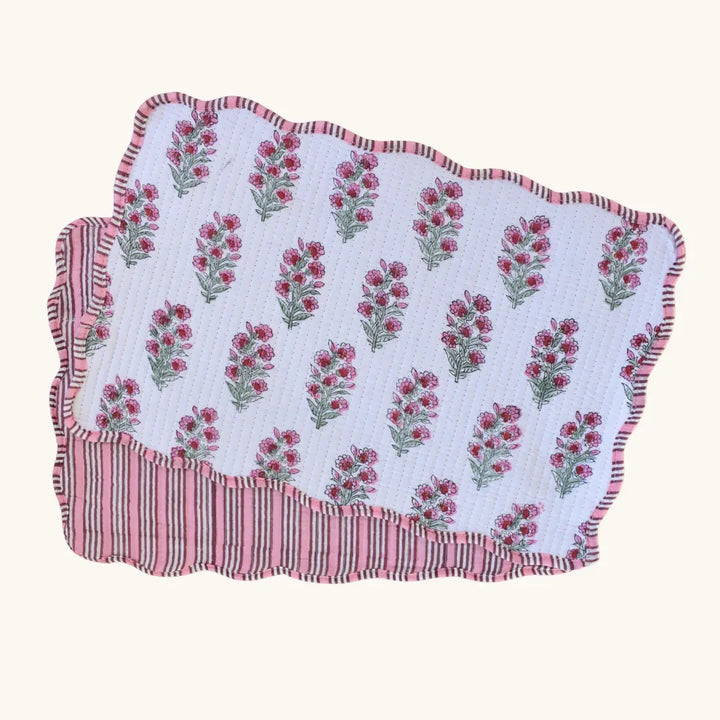 Frosted Rose - Quilted Cotton Placemats (Set of 4)