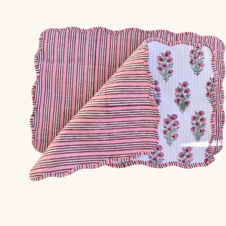 Frosted Rose - Quilted Cotton Placemats (Set of 4)