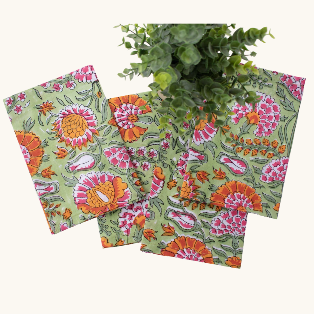 Marigold Orange - Cotton Table Napkins (Set of 4)