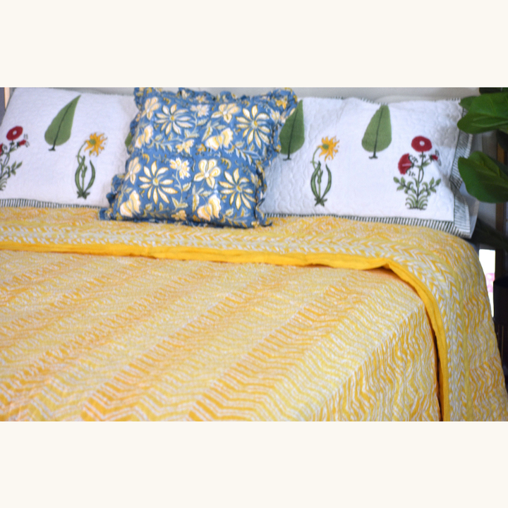 Evergreen - Handblock Print Cotton Quilt