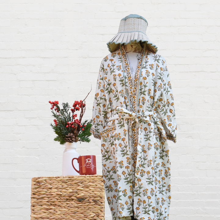 Amber Bloom - Waffle Cotton Women Robe