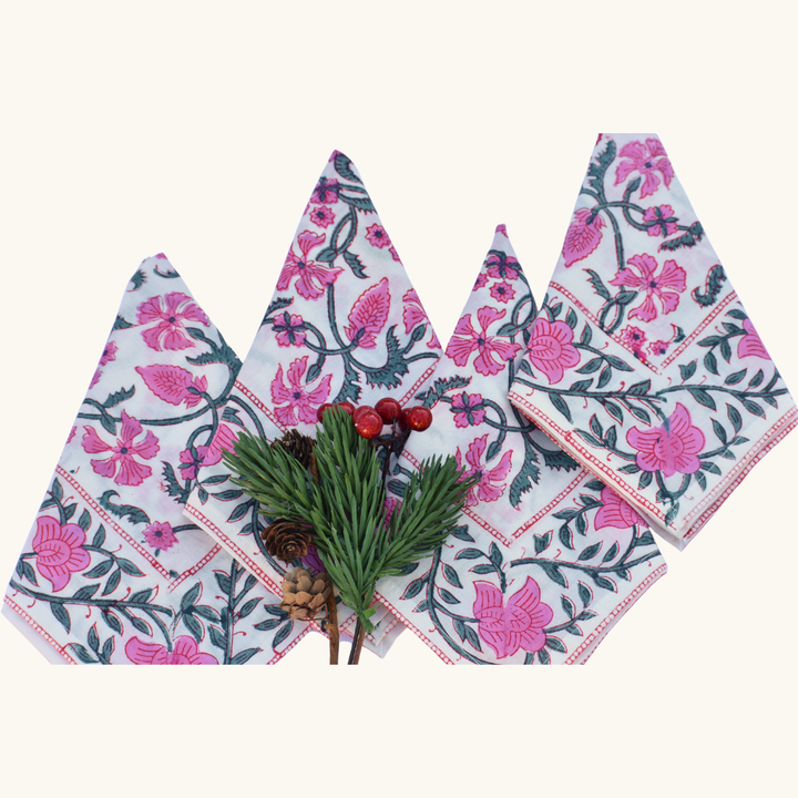Pink Trail - Cotton Table Napkins (Set of 4)