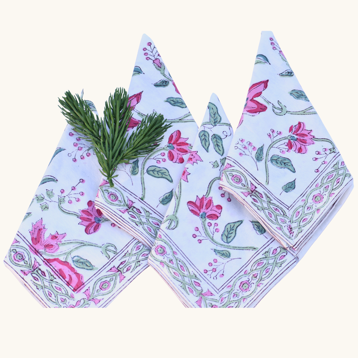 Mistletoe Rose - Cotton Table Napkins (Set of 4)