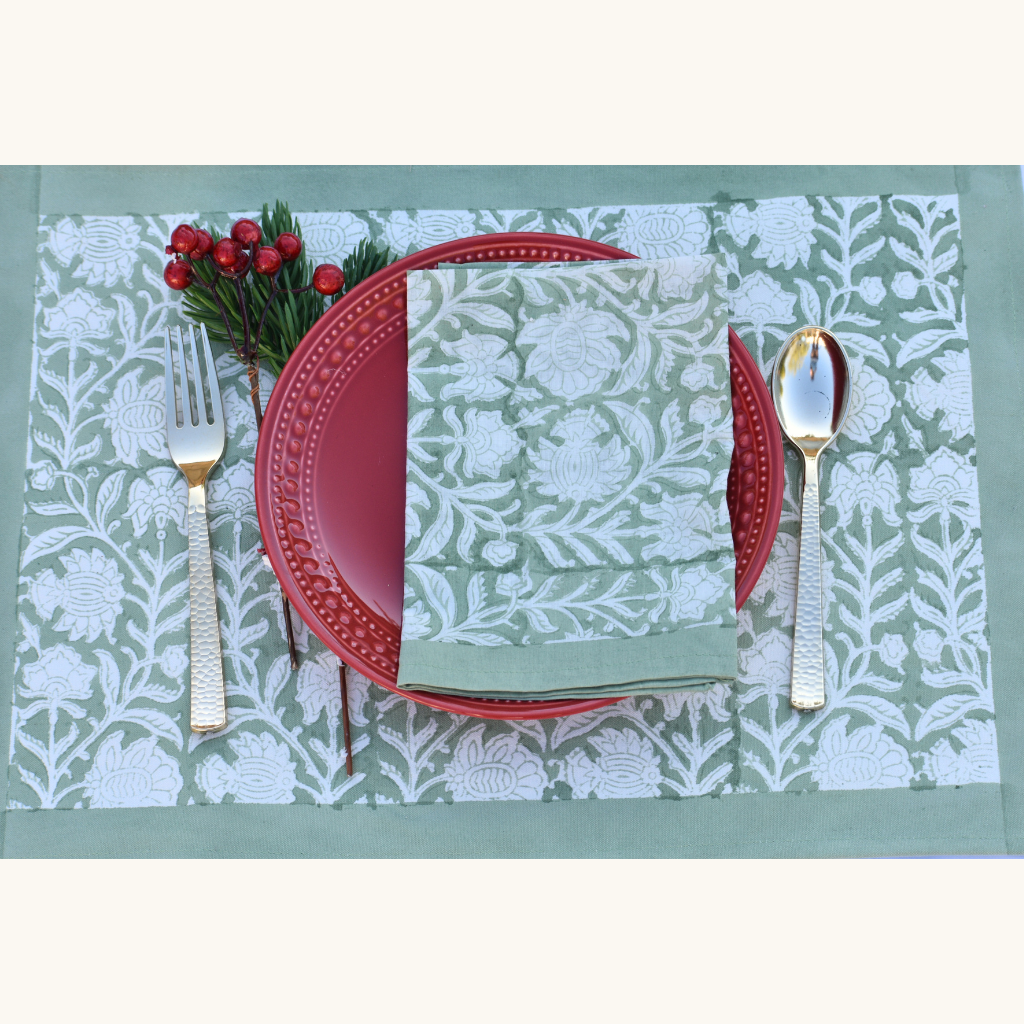 Winter Sage - Cotton Table Napkins (Set of 4)