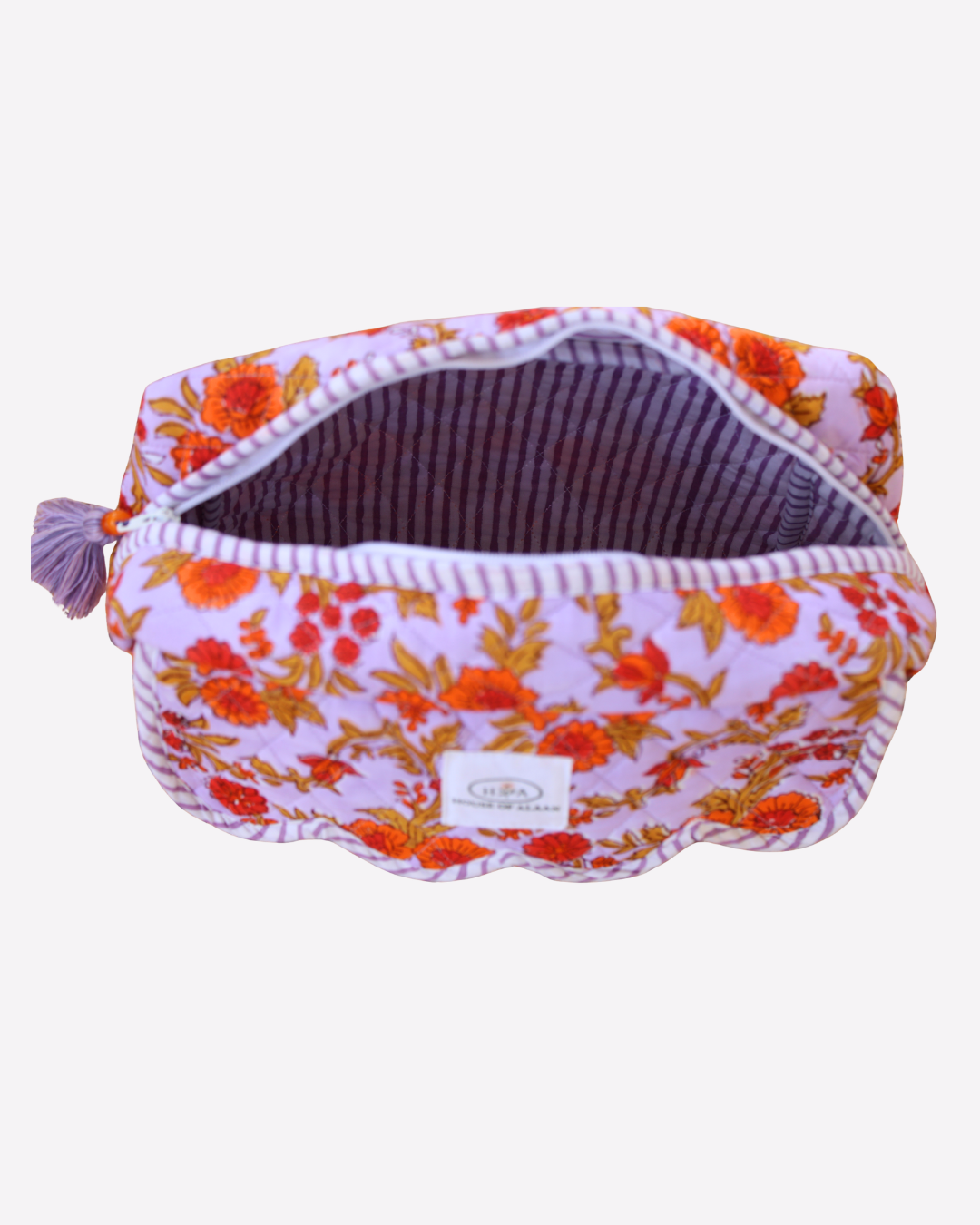 Quilted Cotton Cosmetic / Travel Pouch - Autumn Bloom