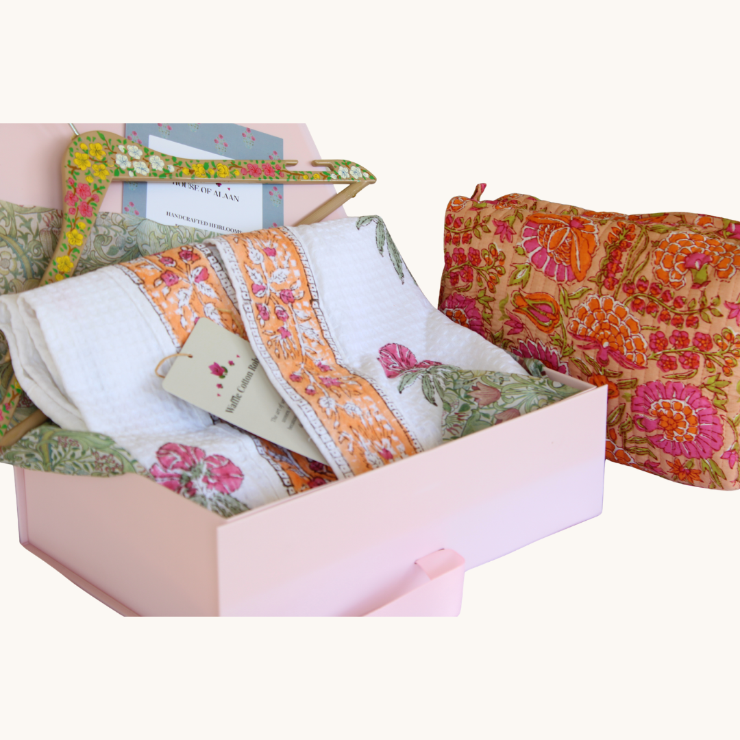 Saffron Garden - Waffle Cotton Robe