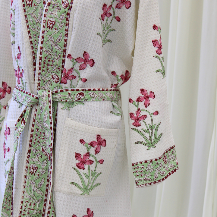Petal & Sage - Waffle Cotton Robe
