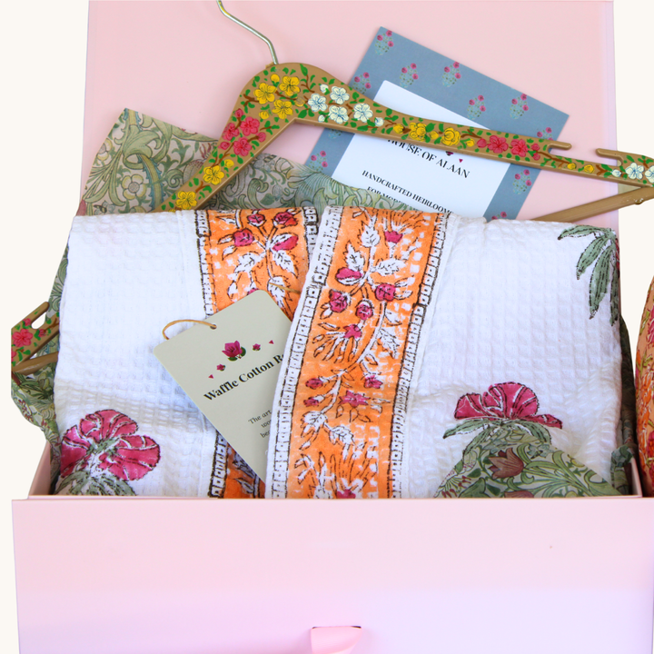 Saffron Garden - Waffle Cotton Robe