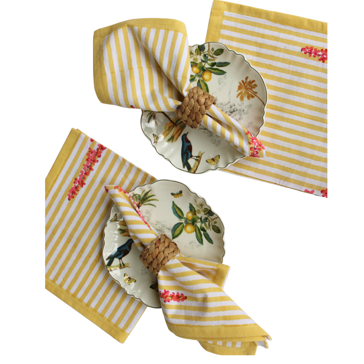 Honey Stripe - Cotton Table Napkins (Set of 4)