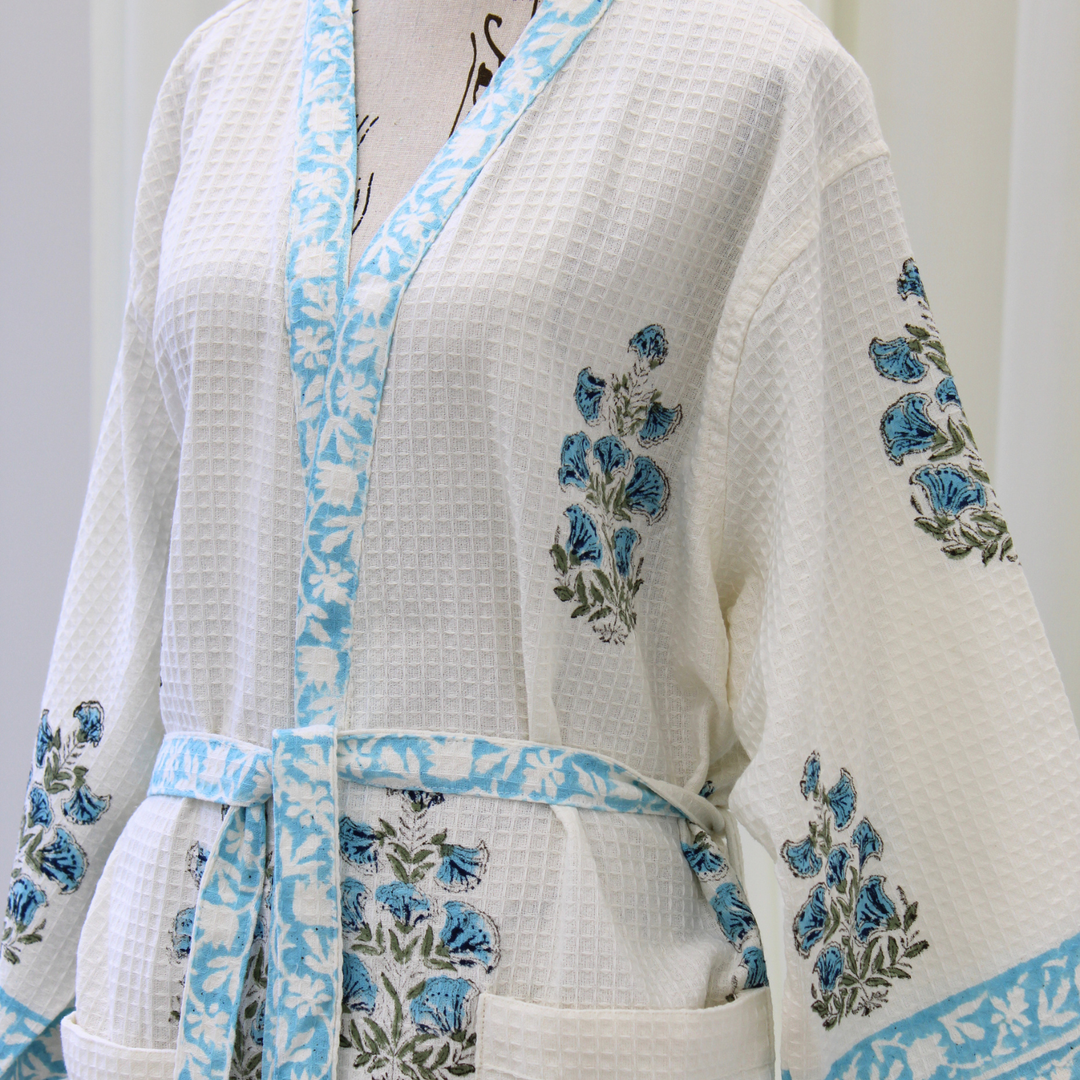Morning Sky - Waffle Cotton Women Robe