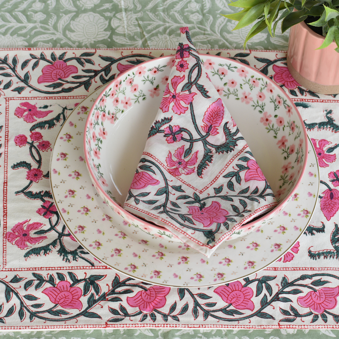 Pink Trail - Cotton Table Napkin Set
