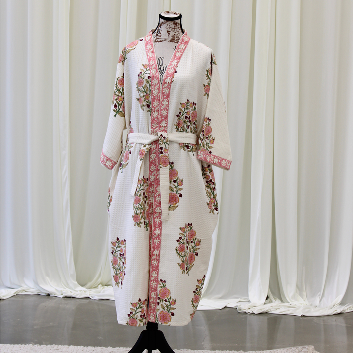 English Rose - Waffle Cotton Women Robe