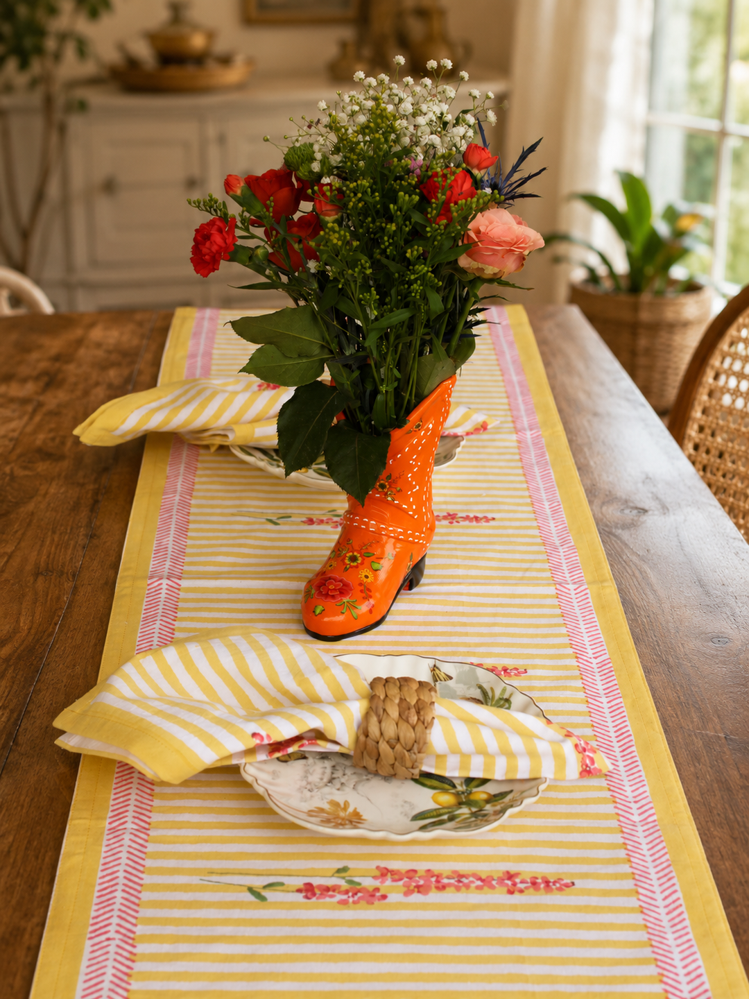 Honey Stripe Table Runner - 15IN x 90IN