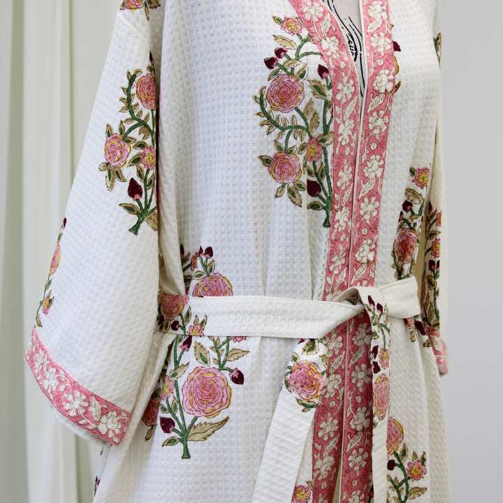 English Rose - Waffle Cotton Women Robe