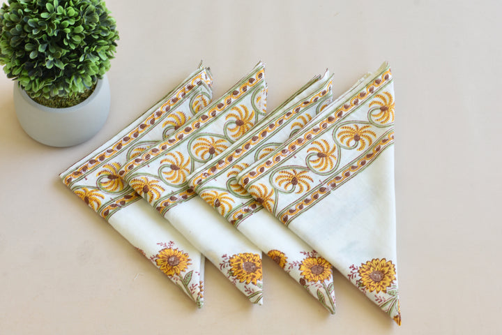 Autumn Sunflower - Cotton Table Napkin Set