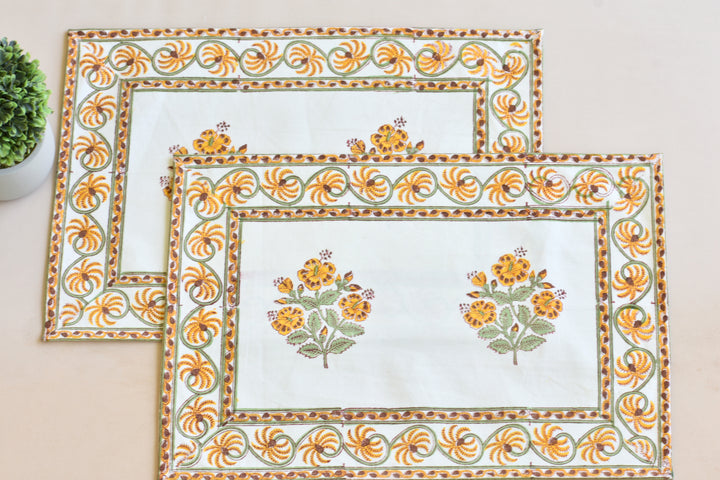 Autumn Sunflower - Canvas Cotton Placemat Set