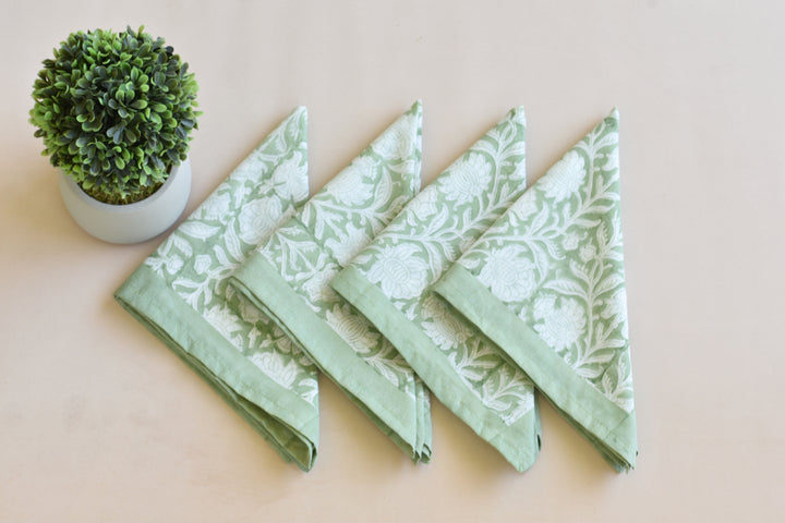 Green Bloom - Cotton Table Napkin Set