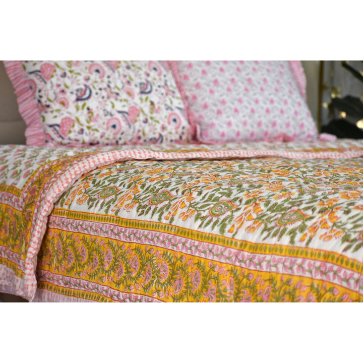 Bloomscape - Handblock Print Cotton Quilt