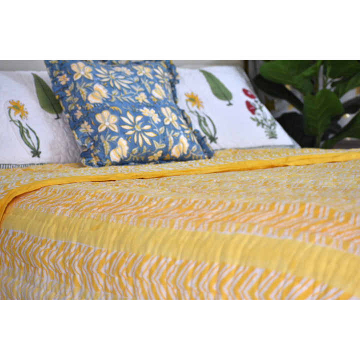 Evergreen - Handblock Print Cotton Quilt