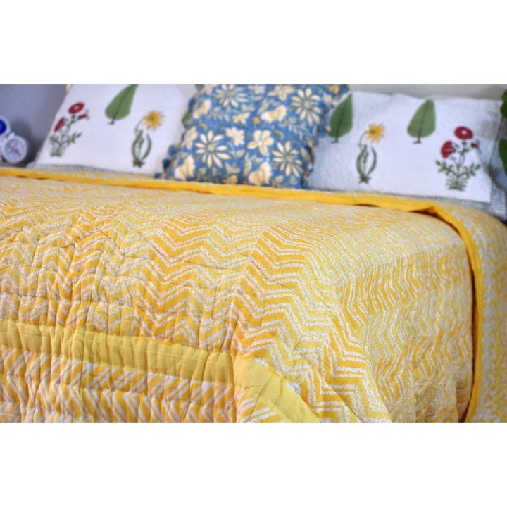 Evergreen - Handblock Print Cotton Quilt