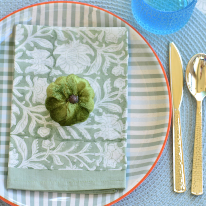 Green Bloom - Cotton Table Napkin Set