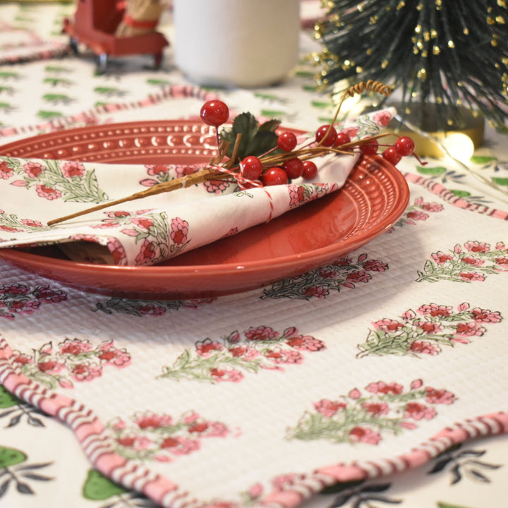 Hand Block Printed 6 Placemats & 6 Napkins Gift Set