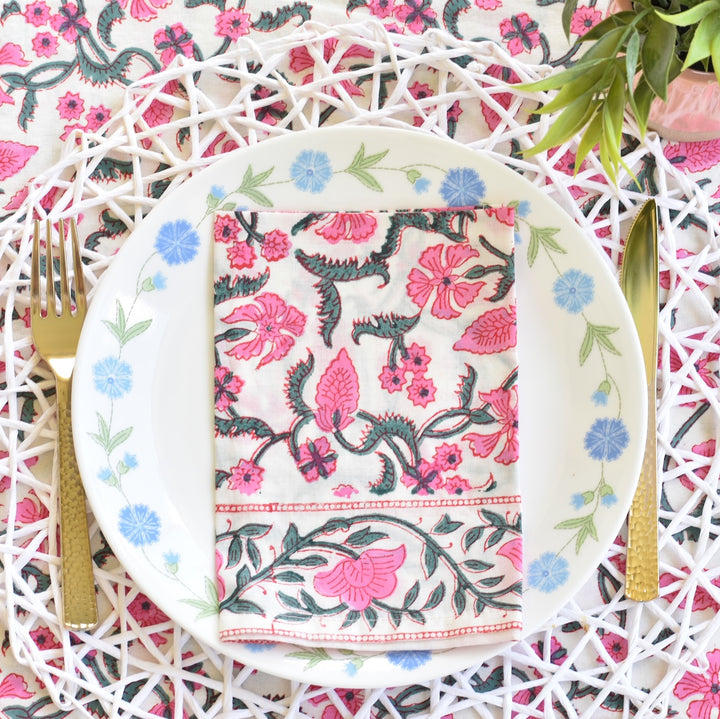 Pink Trail - Cotton Table Napkin Set