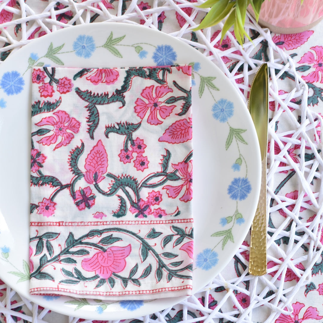 Pink Trail - Cotton Table Napkin Set