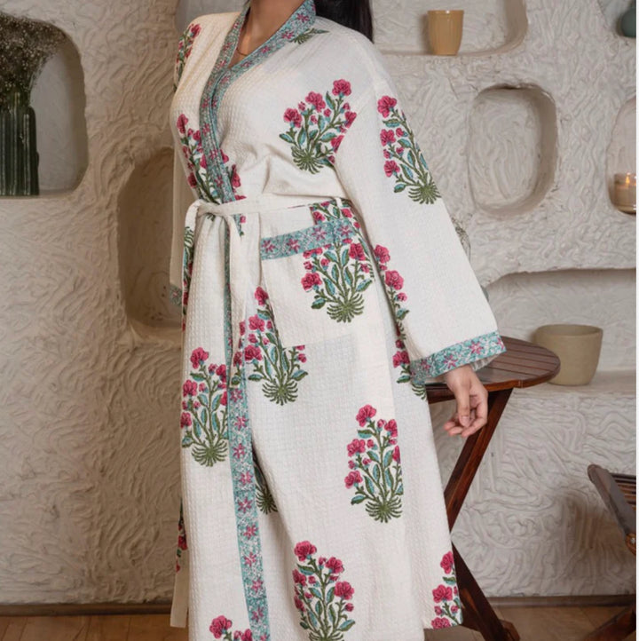 Handcrafted Cotton Women Robe – Comfortable & Stylish