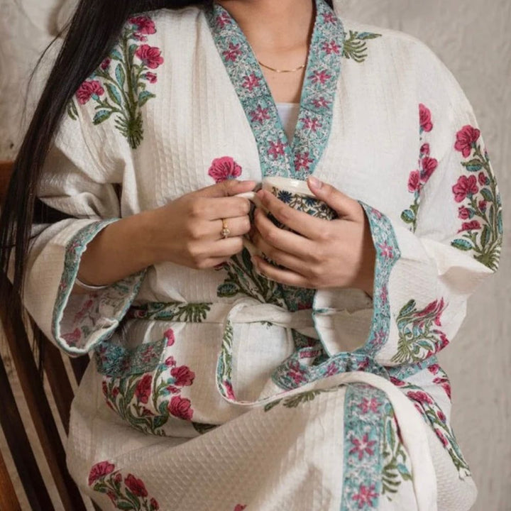 Handcrafted Cotton Women Robe – Comfortable & Stylish