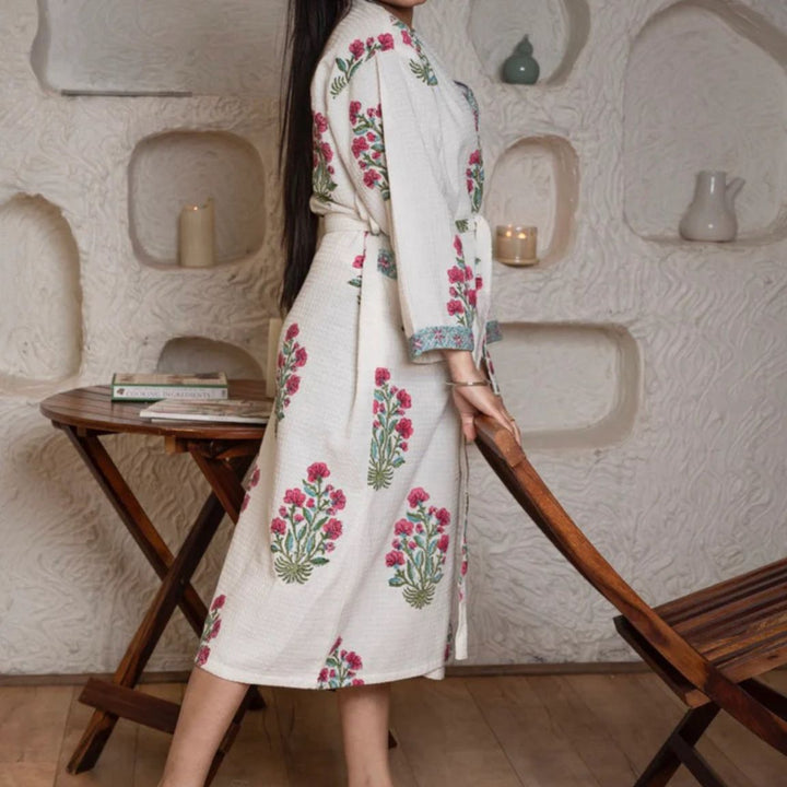 Handcrafted Cotton Women Robe – Comfortable & Stylish