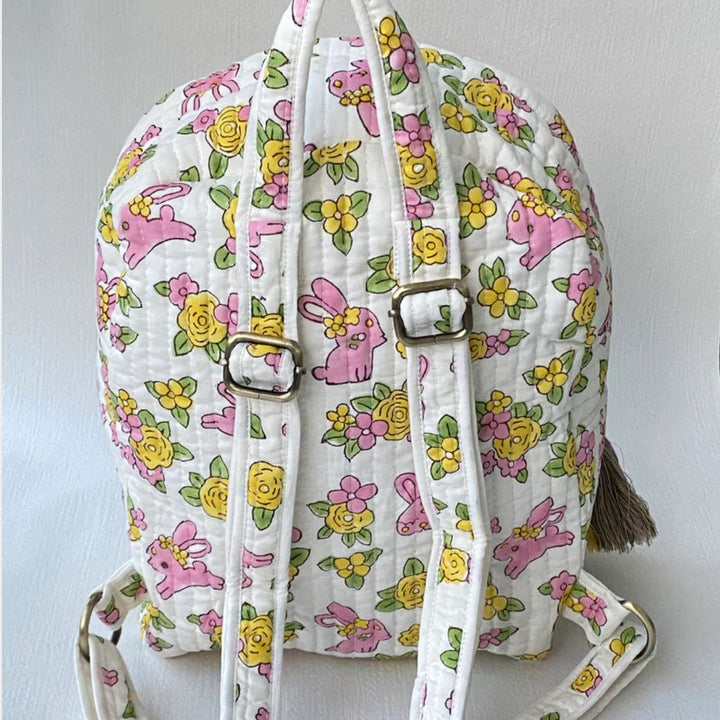 Hand-quilted kids backpack, soft and lightweight, extra cushioning, ethically made