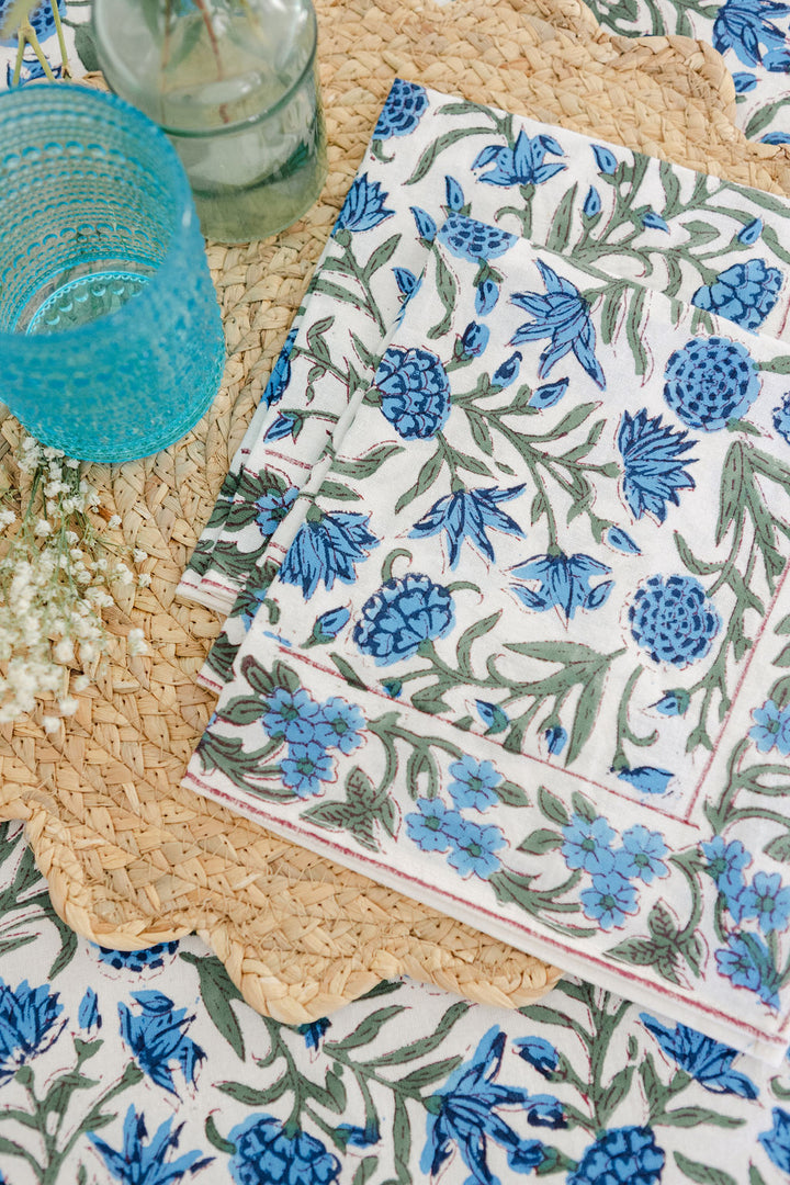 Blue Field - Cotton Table Napkin Set