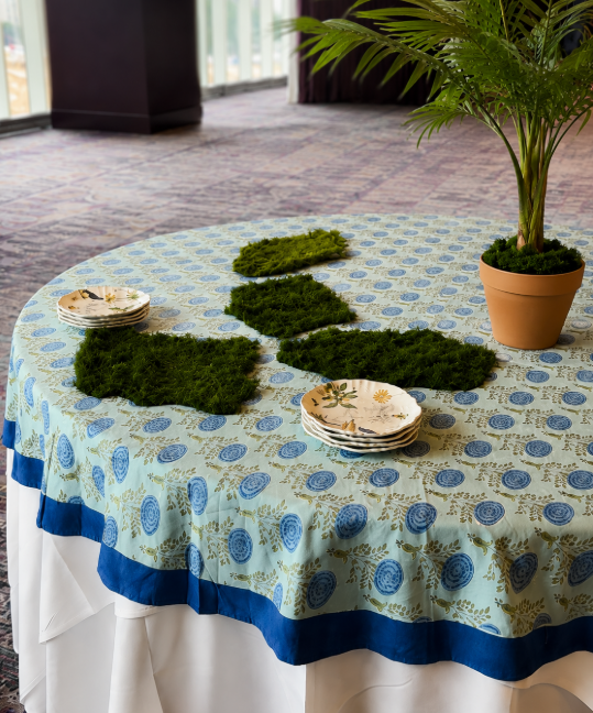 Levante - Handblock Print Round Tablecloth