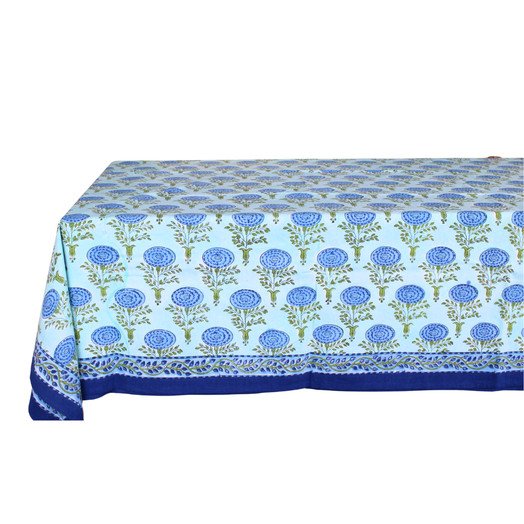 Levante Tablecloth - Handblock Print Cotton Tablecloth