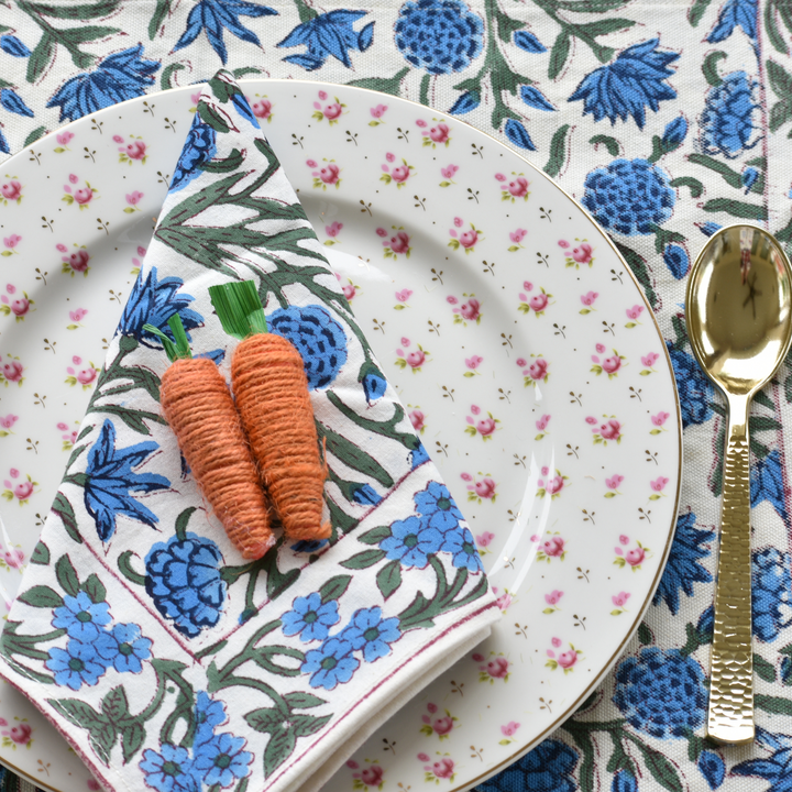 Blue Field - Cotton Table Napkin Set