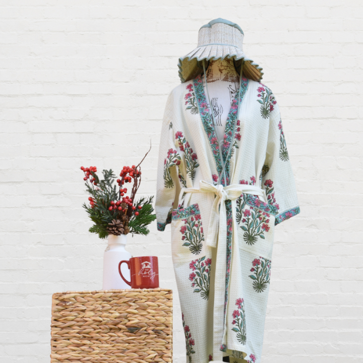 Garden Bloom - Waffle Cotton Women Robe