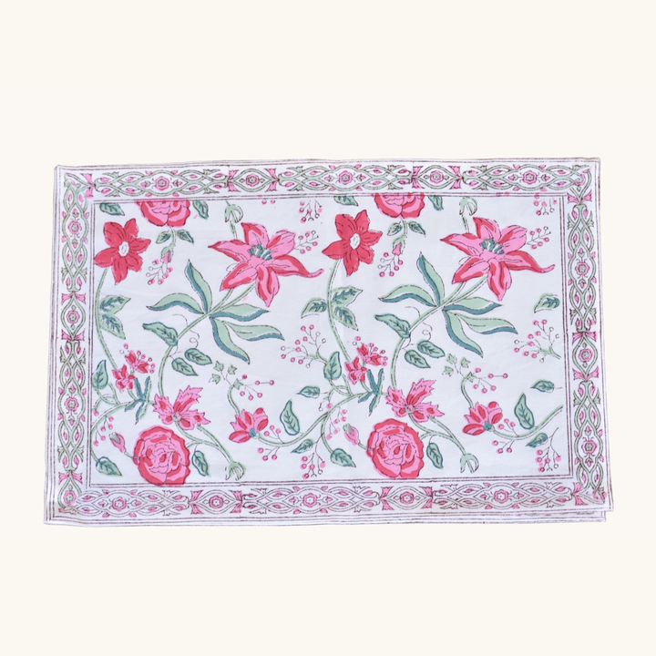 Mistletoe Rose - Canvas Cotton Placemats (Set of 4)