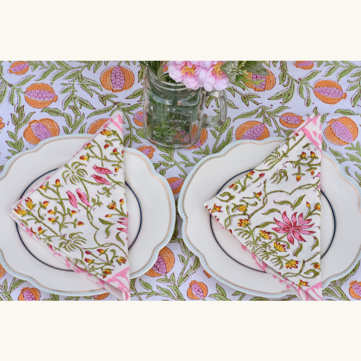 Pink Fields - Cotton Table Napkins (Set of 4)