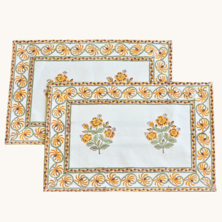 Autumn Sunflower - Canvas Cotton Placemats