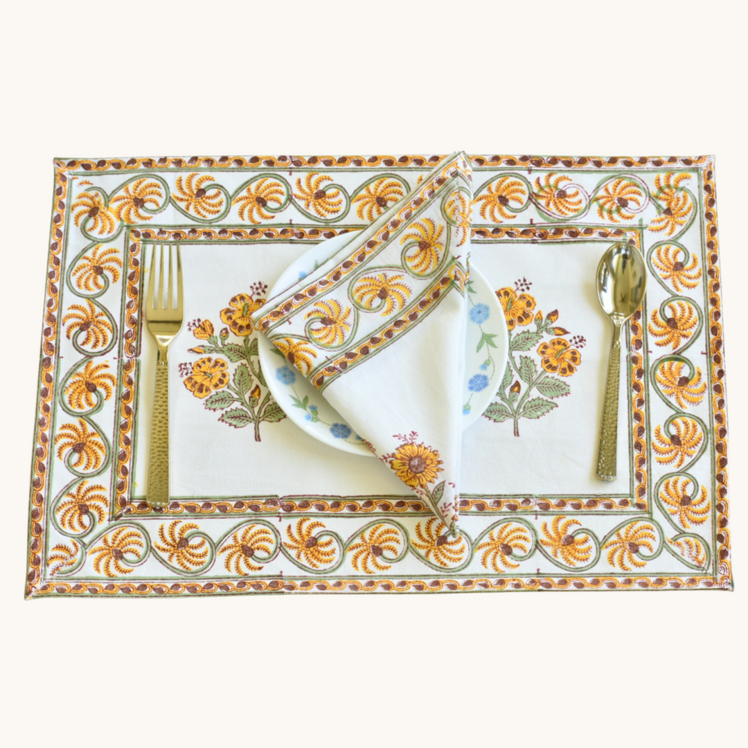 Autumn Sunflower - Canvas Cotton Placemats