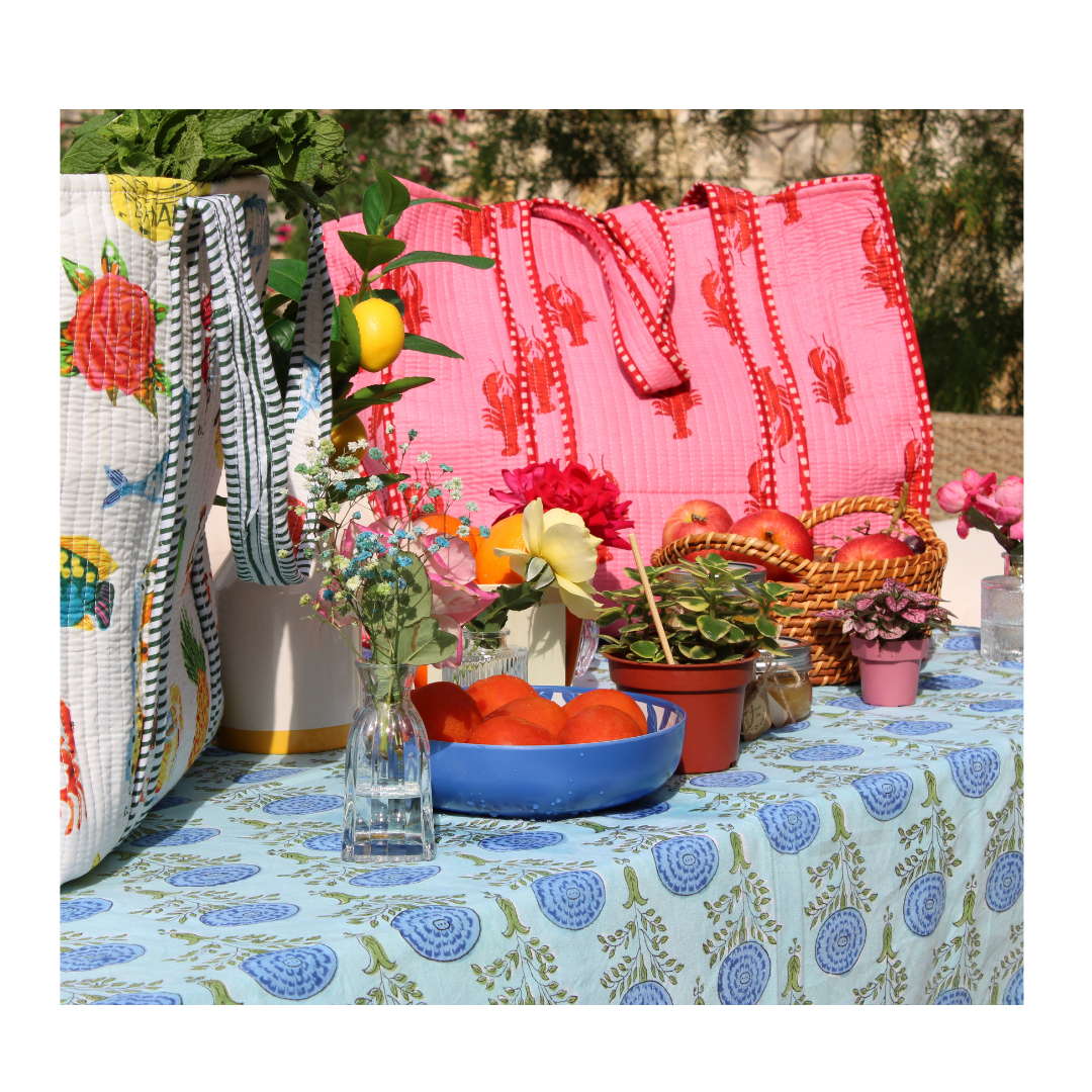 Coastal Catch Quilted Cotton Tote