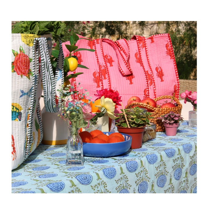 Coastal Catch Quilted Cotton Tote