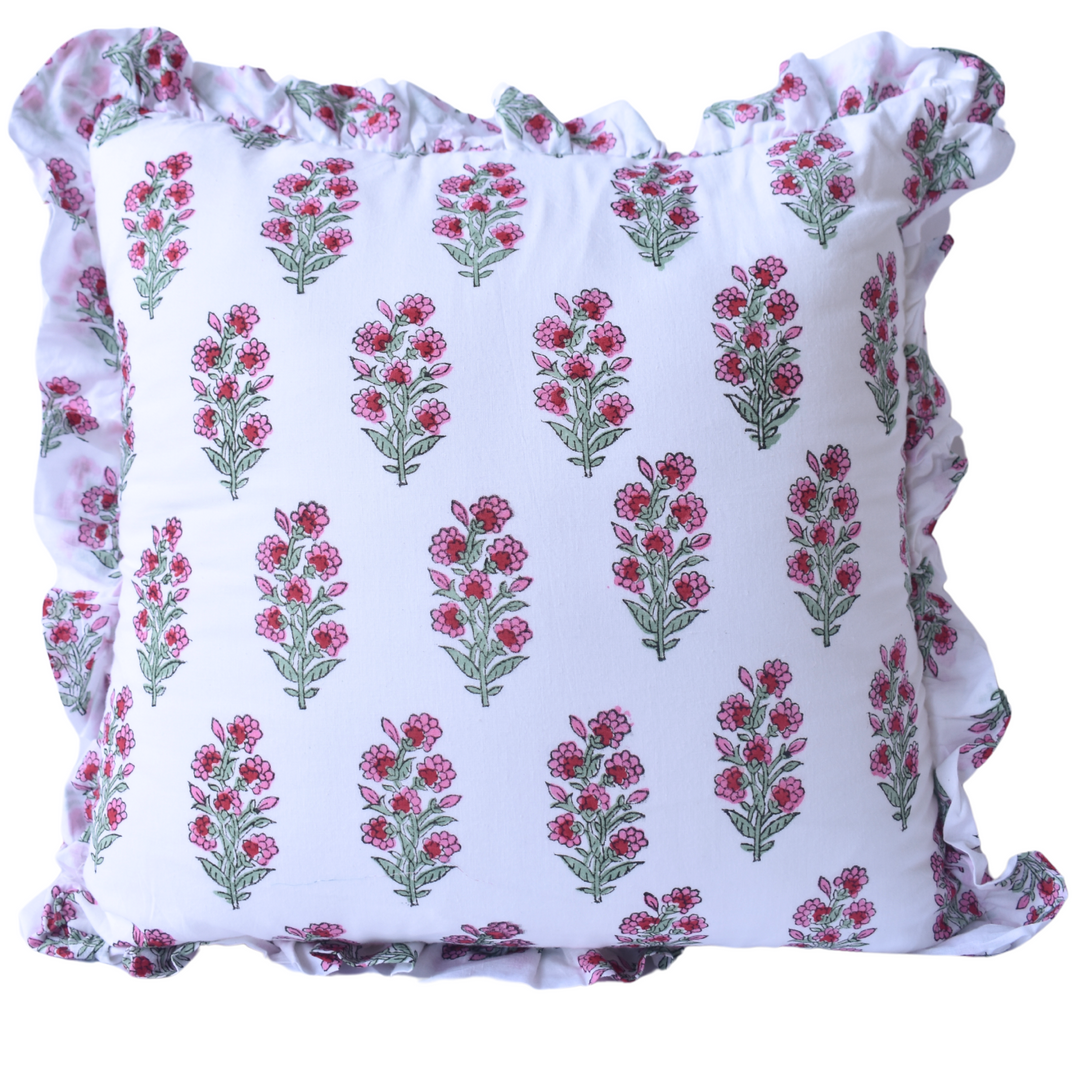 Hand Block Printed Decorative Cushion - Elegant & Timeless