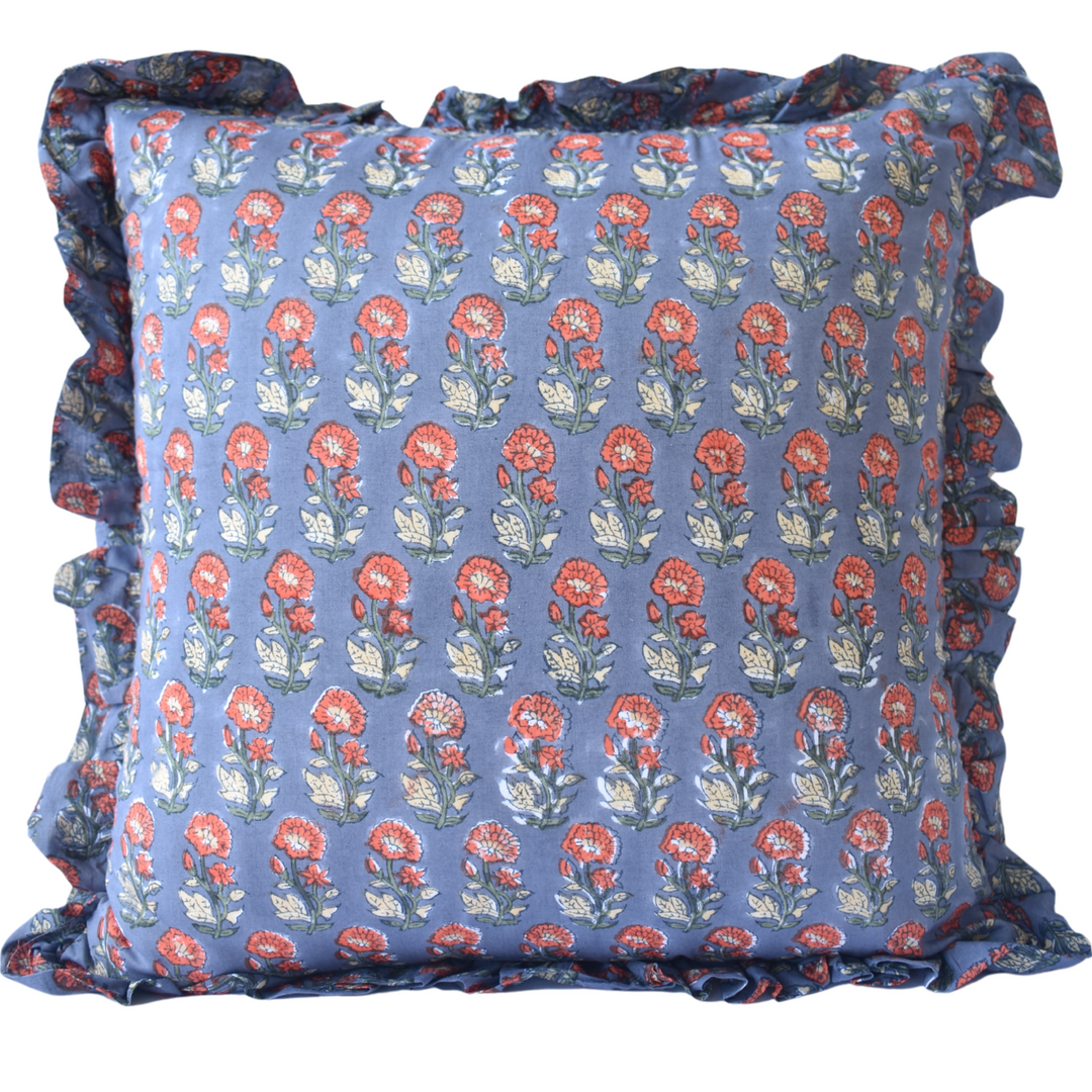 Hand Block Printed Decorative Cushion - Elegant & Timeless