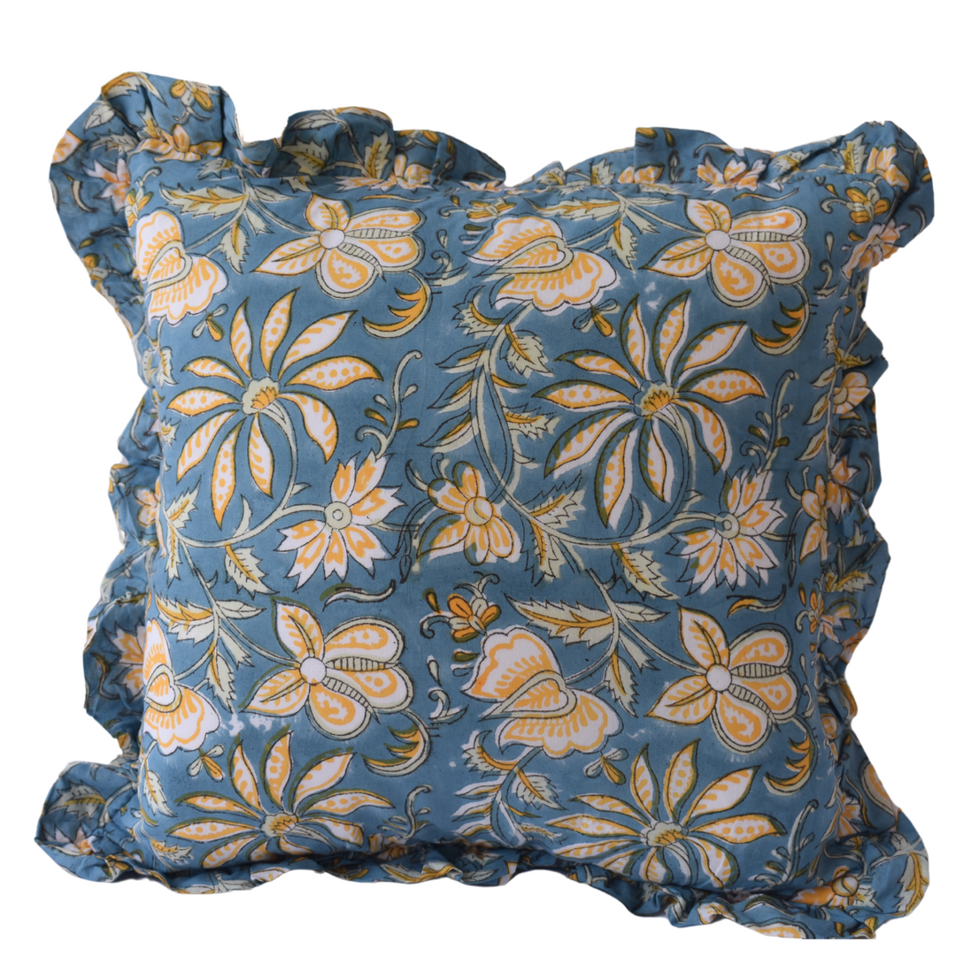 Hand Block Printed Decorative Cushion - Elegant & Timeless