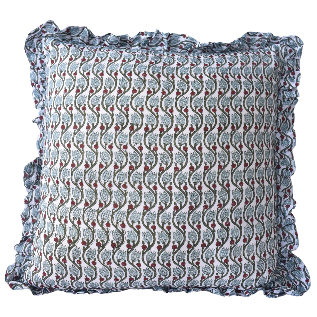 Hand Block Printed Decorative Cushion - Elegant & Timeless